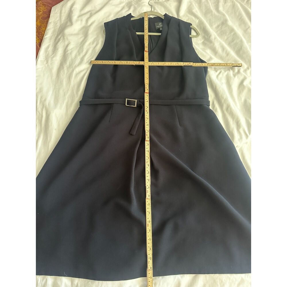 Adrianna Papell Navy Sleeveless Belted Office Dress Women’s 18W Knee Length - Picture 5 of 8